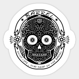 Calaca Surfing Skull Sticker